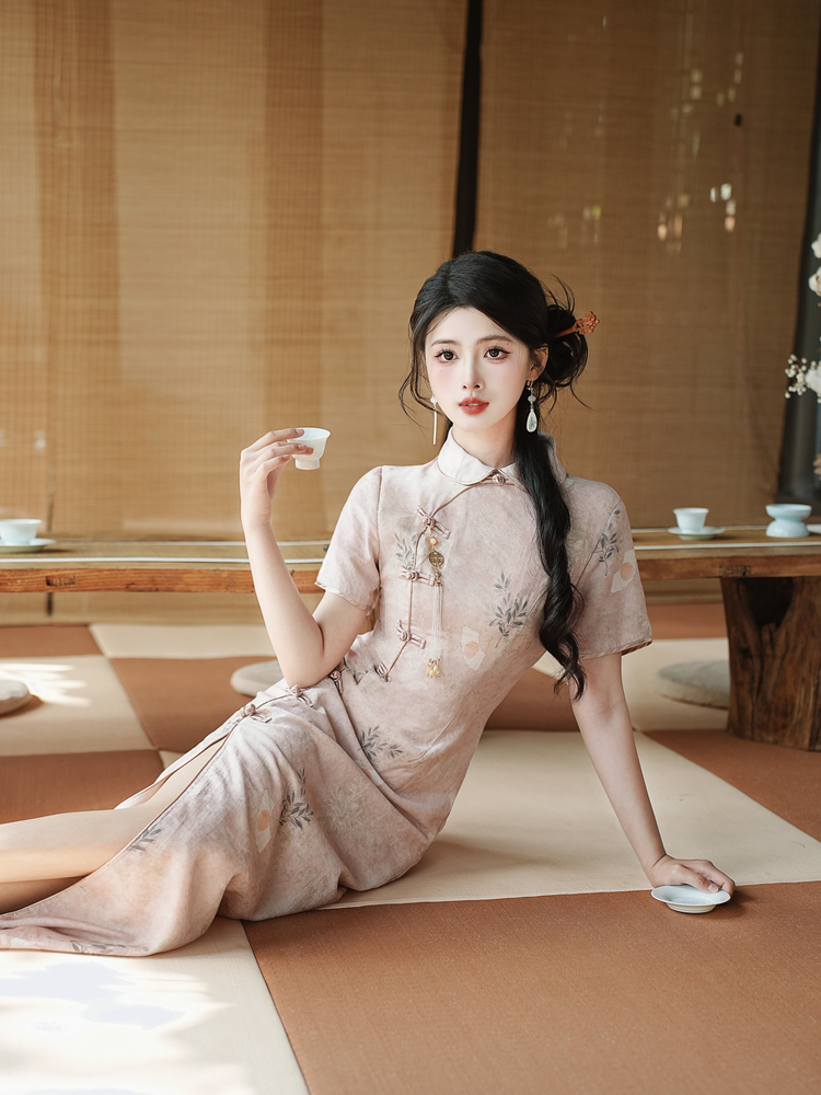 New Chinese Style Improved Qipao Dress for Girls - Style 70990f - Image 3