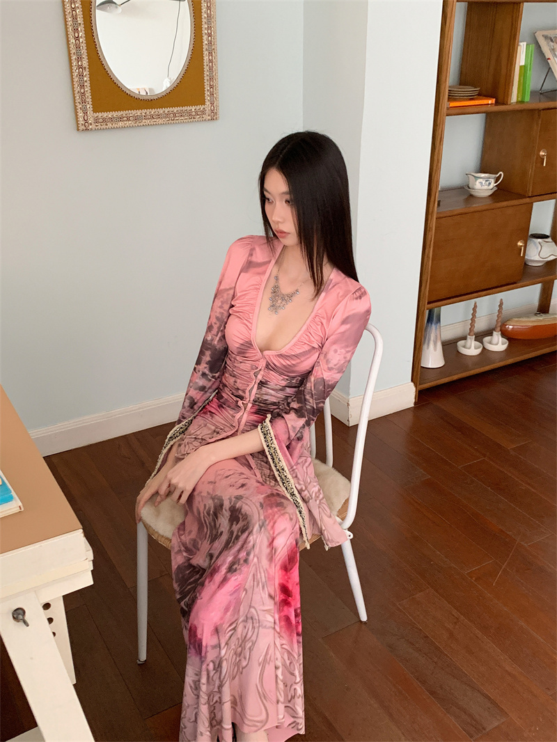 Original Print Sun Protection Top and Skirt Two-Piece Set - Image 4