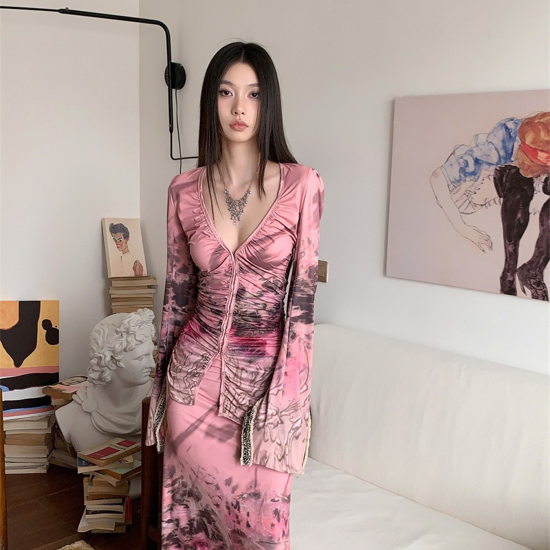 Original Print Sun Protection Top and Skirt Two-Piece Set - Image 5